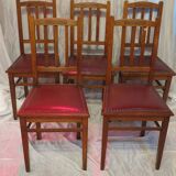 set of 5 oak dining room chairs