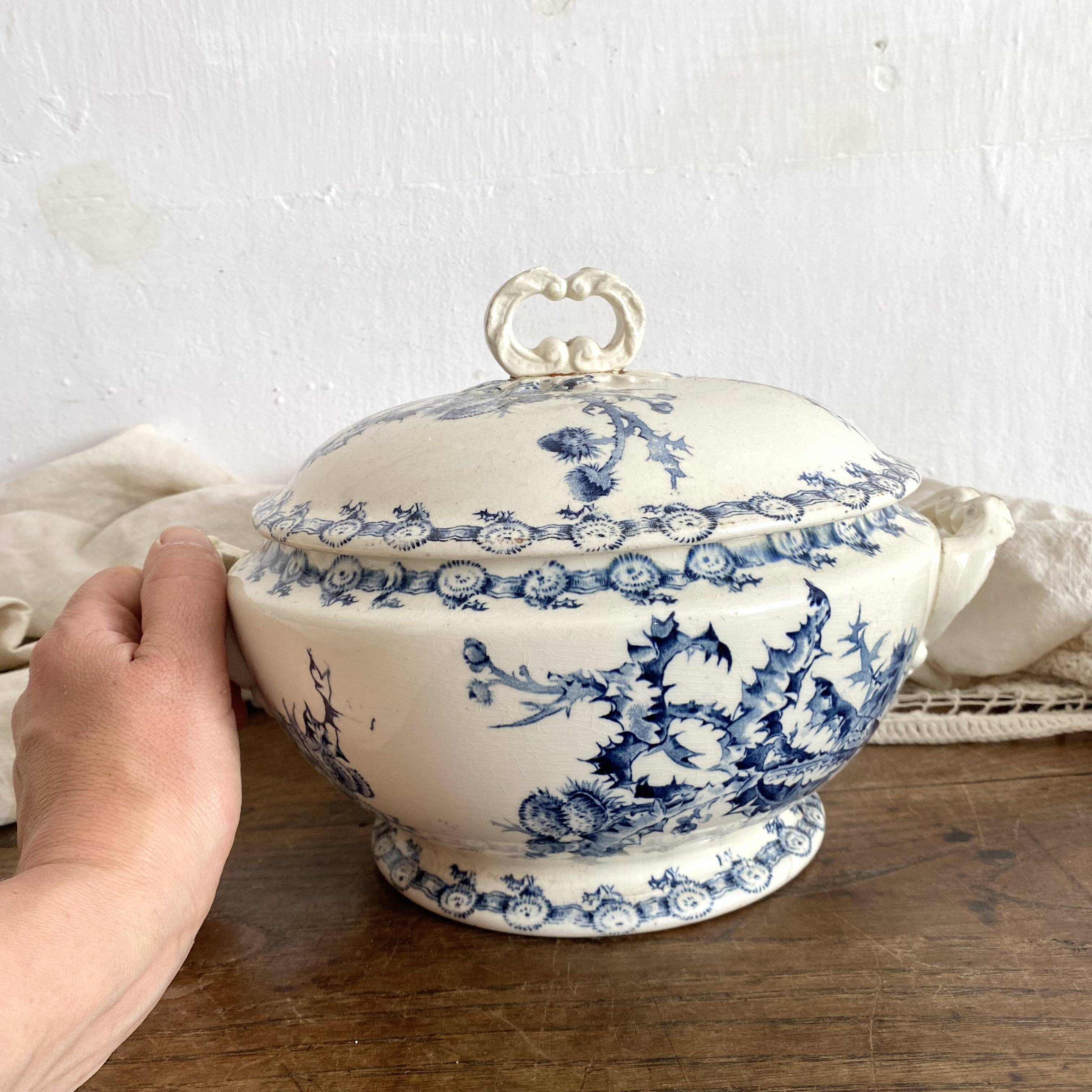 Soupière en terre de fer Gien Chardons