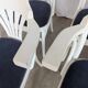 Ensemble de 6 chaises de salle à manger vintage en bois courbé blanc / fauteuil de style Thonet des années 1970