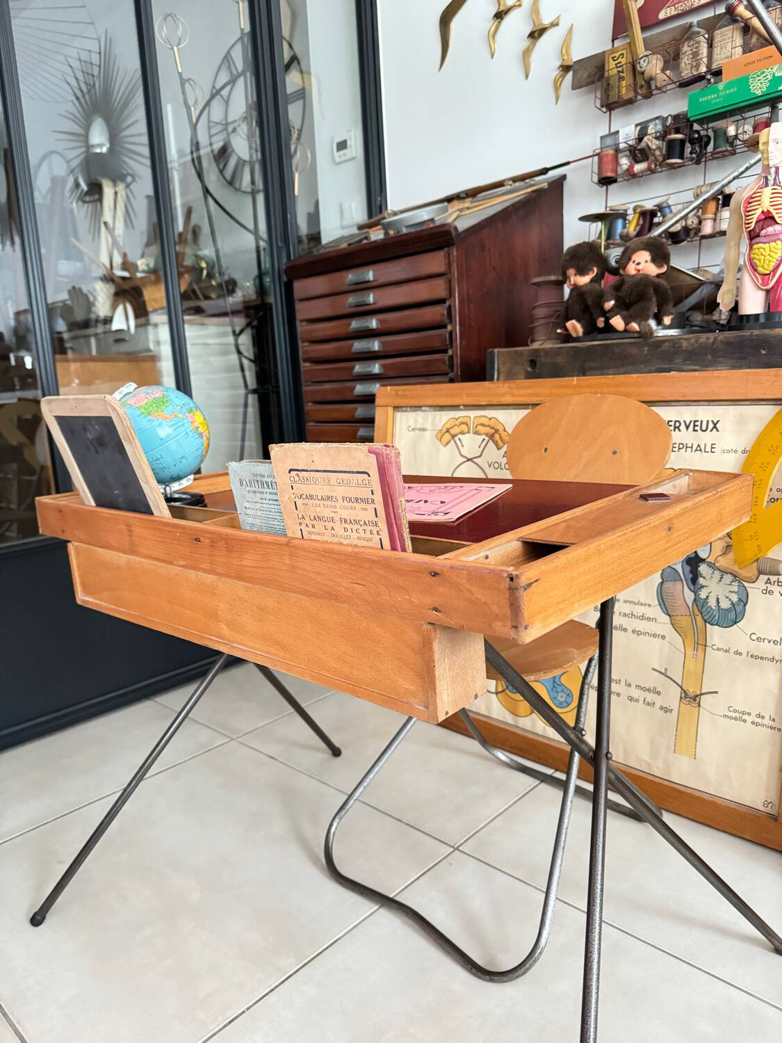Vintage children's desk and chair set
