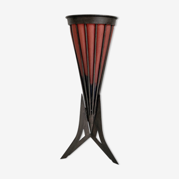 Art Deco style vase metal and glass