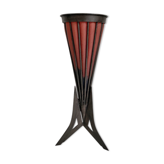 Art Deco style vase metal and glass