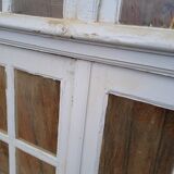 Old arched house window / transom, hammered glass, cremone