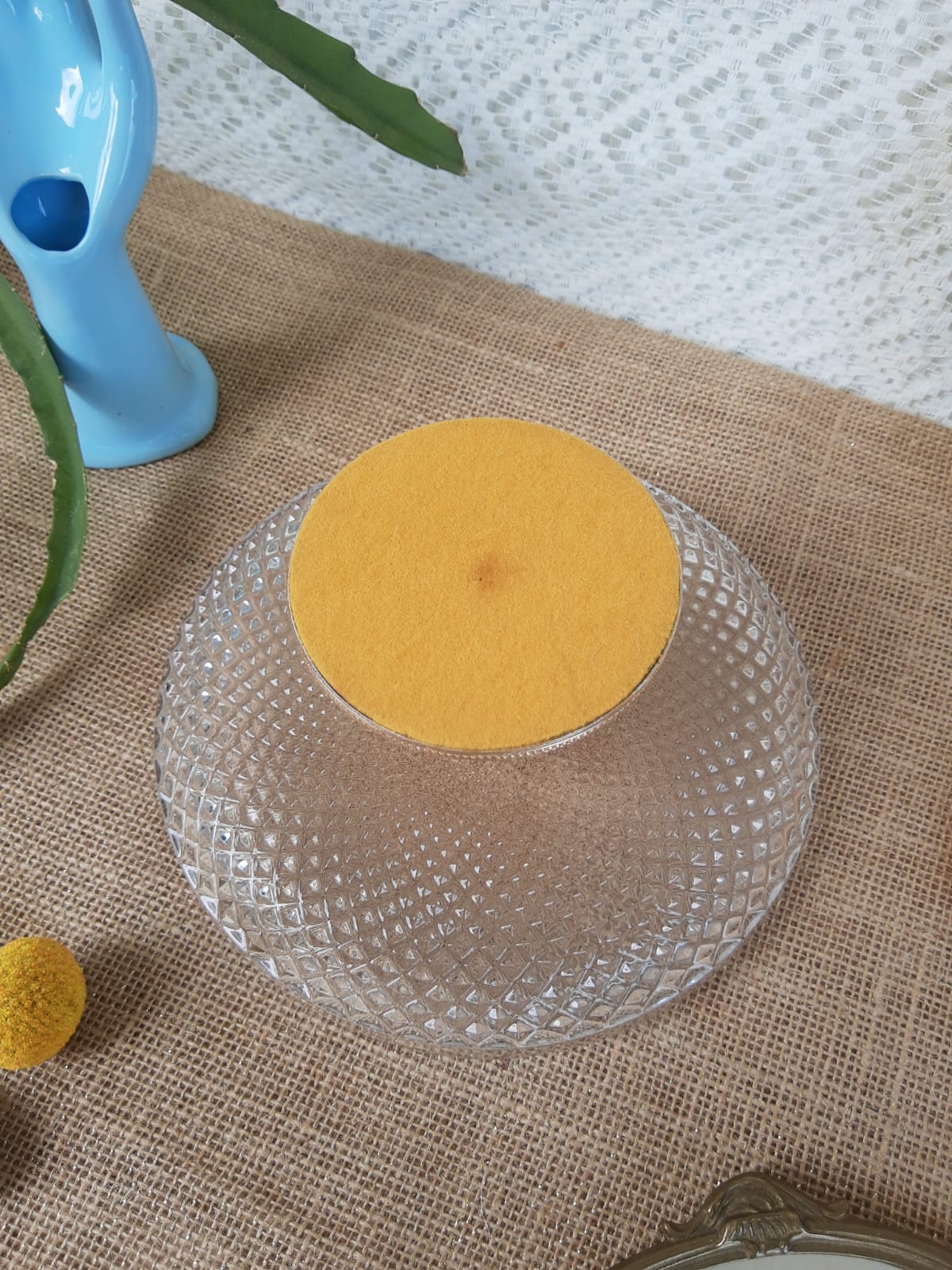 Glass and gold metal cake display - vintage