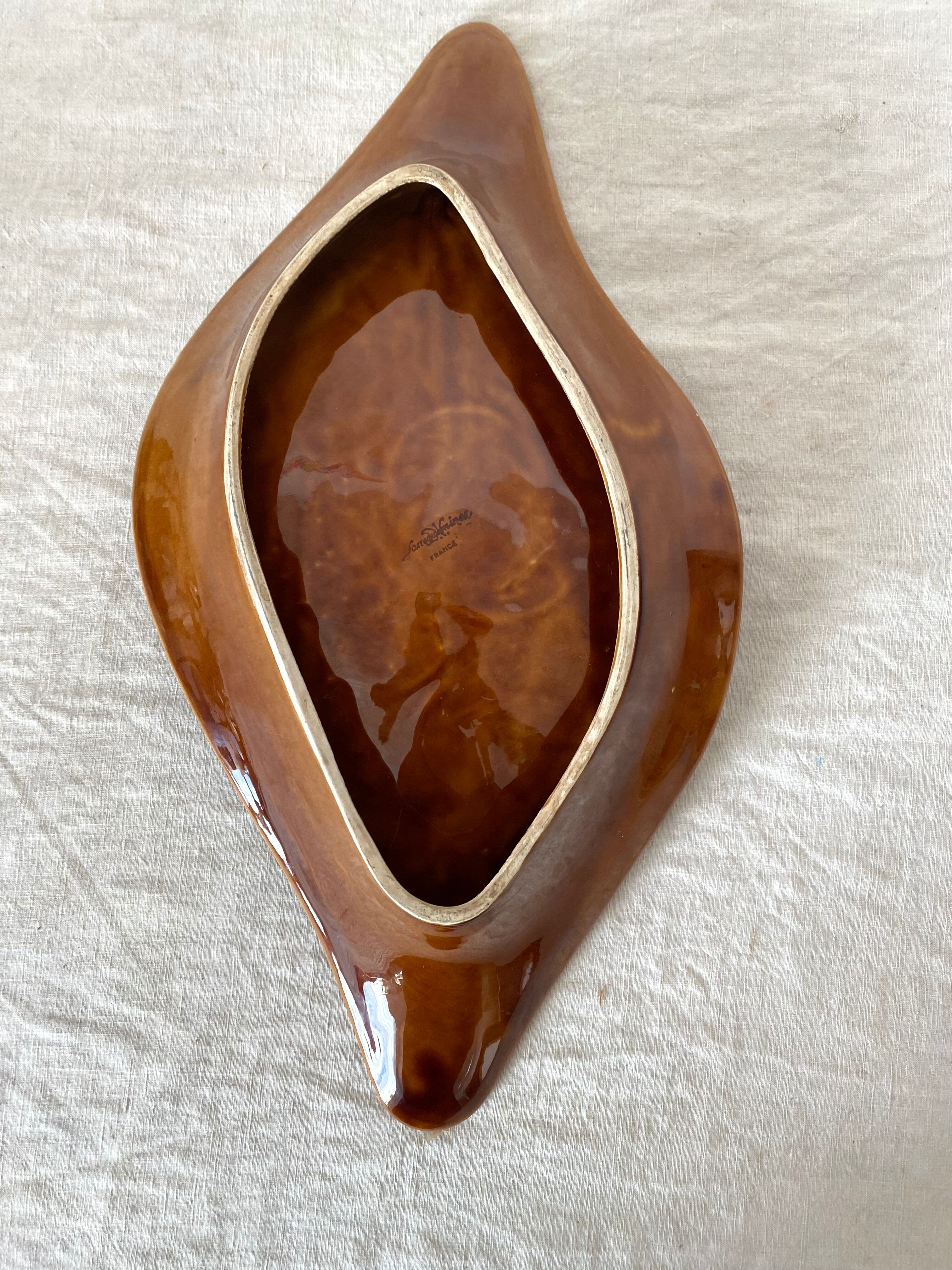 Vintage floral dish, Sarreguemines fruit bowl