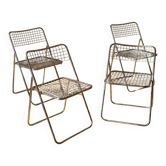 Lot 4 chaises pliantes vintage métallique