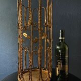 1960s brass rope umbrella stand with leaves
