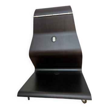 TV unit "Cobra" by Mario Bellini for Horm, Italian design, curved wood and LED.