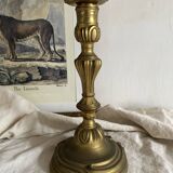 Grand bougeoir ancien en bronze  26 cm style Louis XV