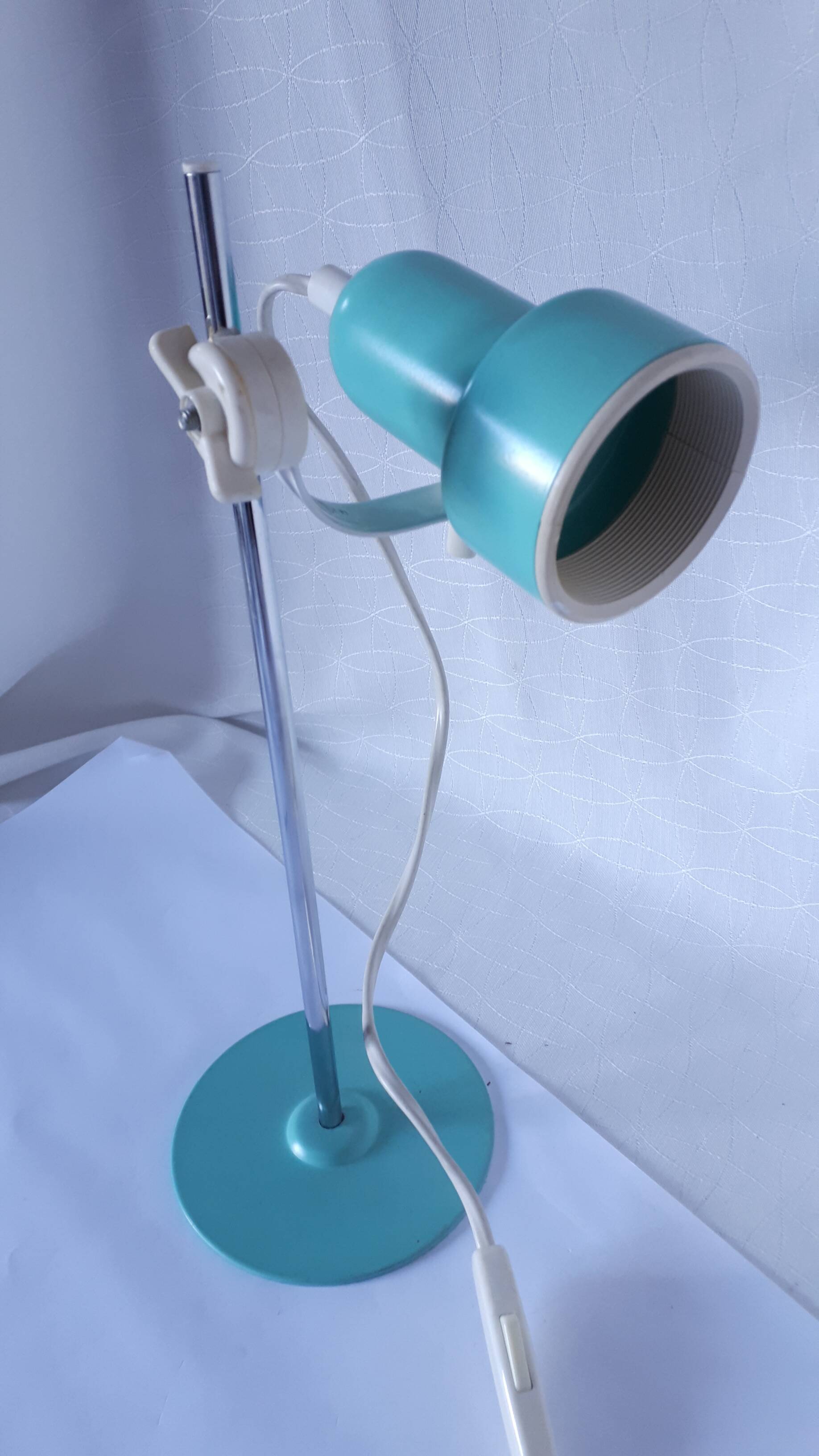 Turquoise blue articulated lamp