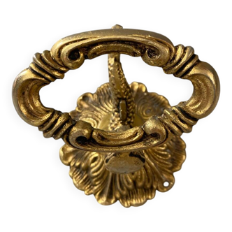 Vintage golden brass dolphin coat rack