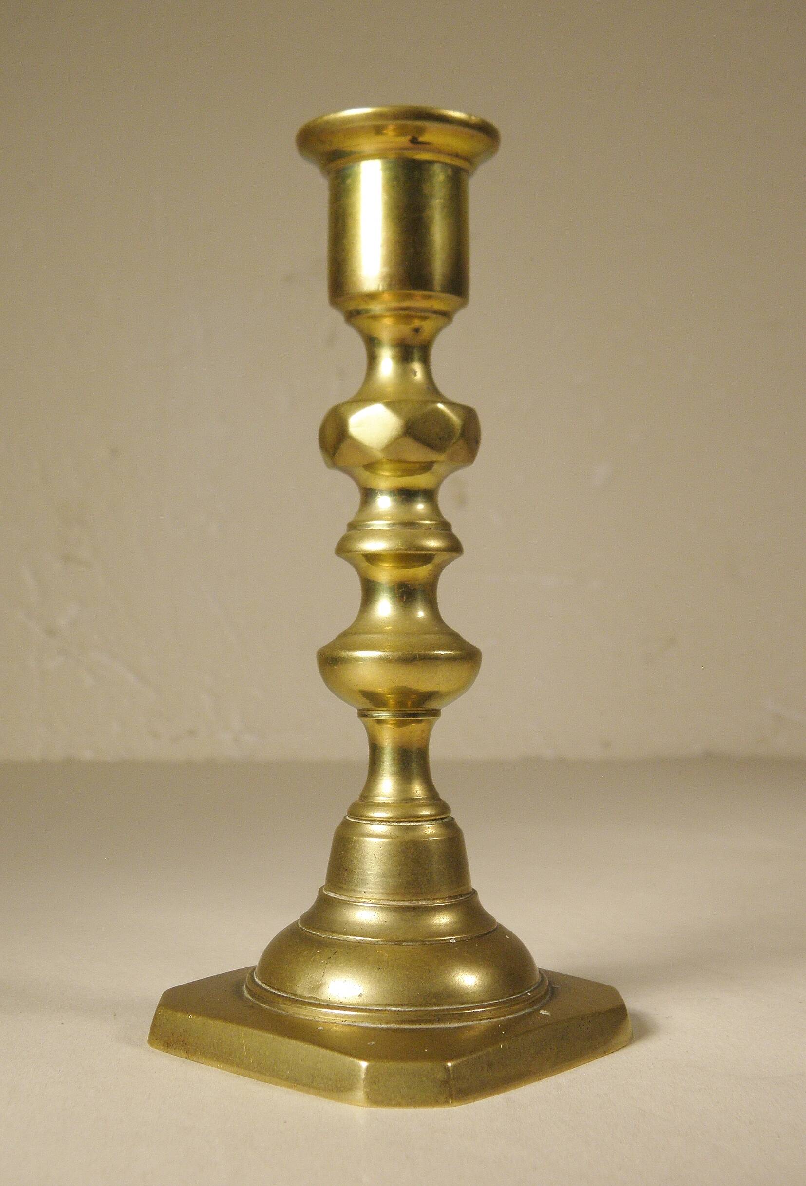 Brass candle holder 15 cm from the 70s