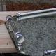 Vintage mirrored tray with glass and metal handles – H5 × W39 × D30 cm