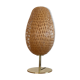 Design lamp in gold metal and wicker
