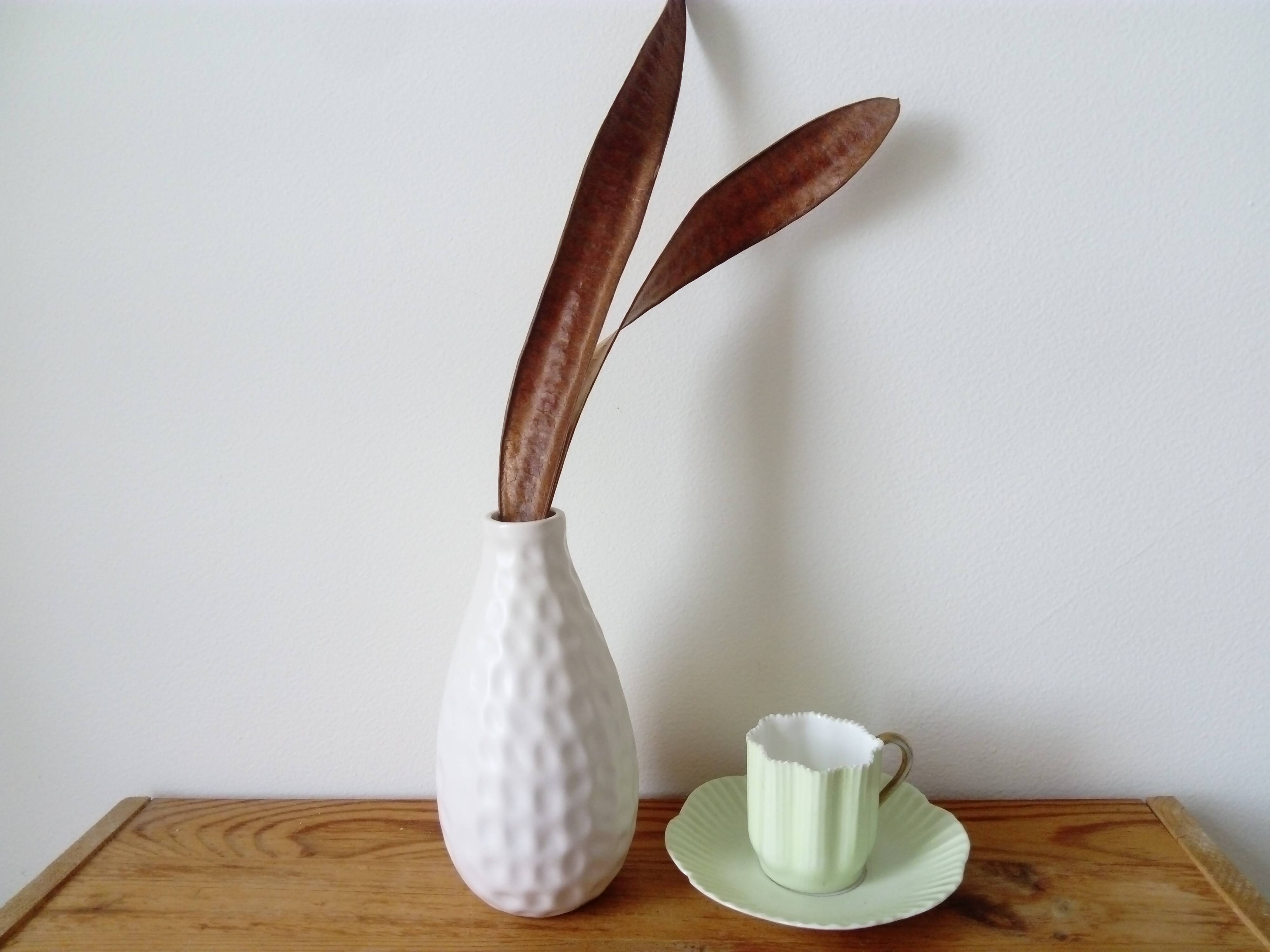 small white honeycomb ceramic vase