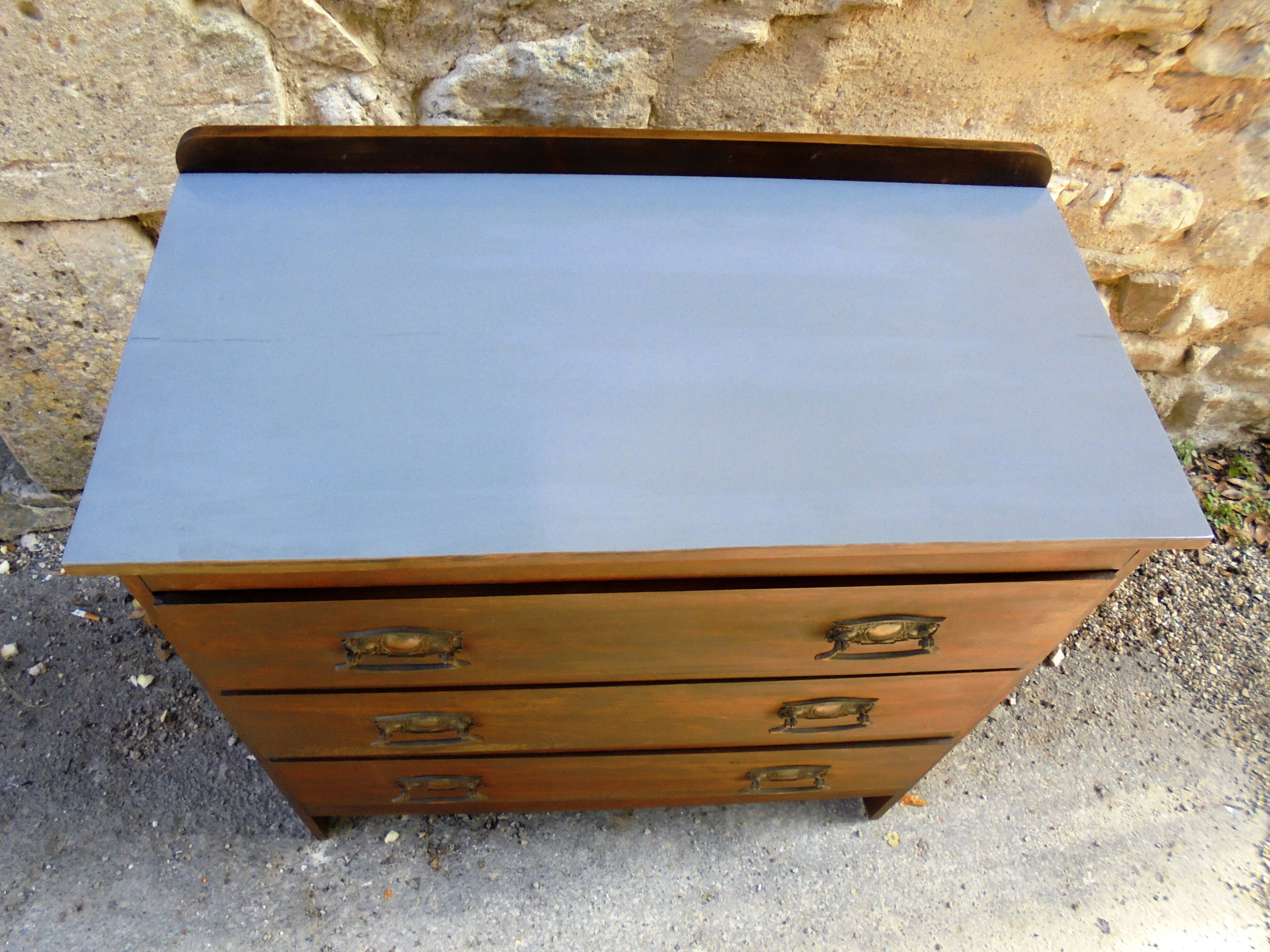 Wood grey tray dresser