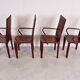 4 red leather dining chairs by Arper italy, 1980s