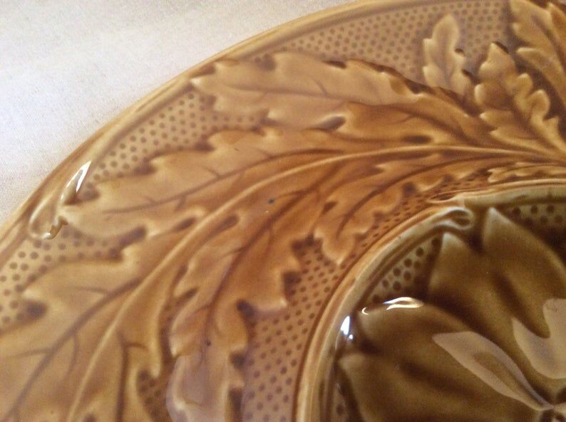 Set of 5 french vintage plates in Gien 1950 dabbling