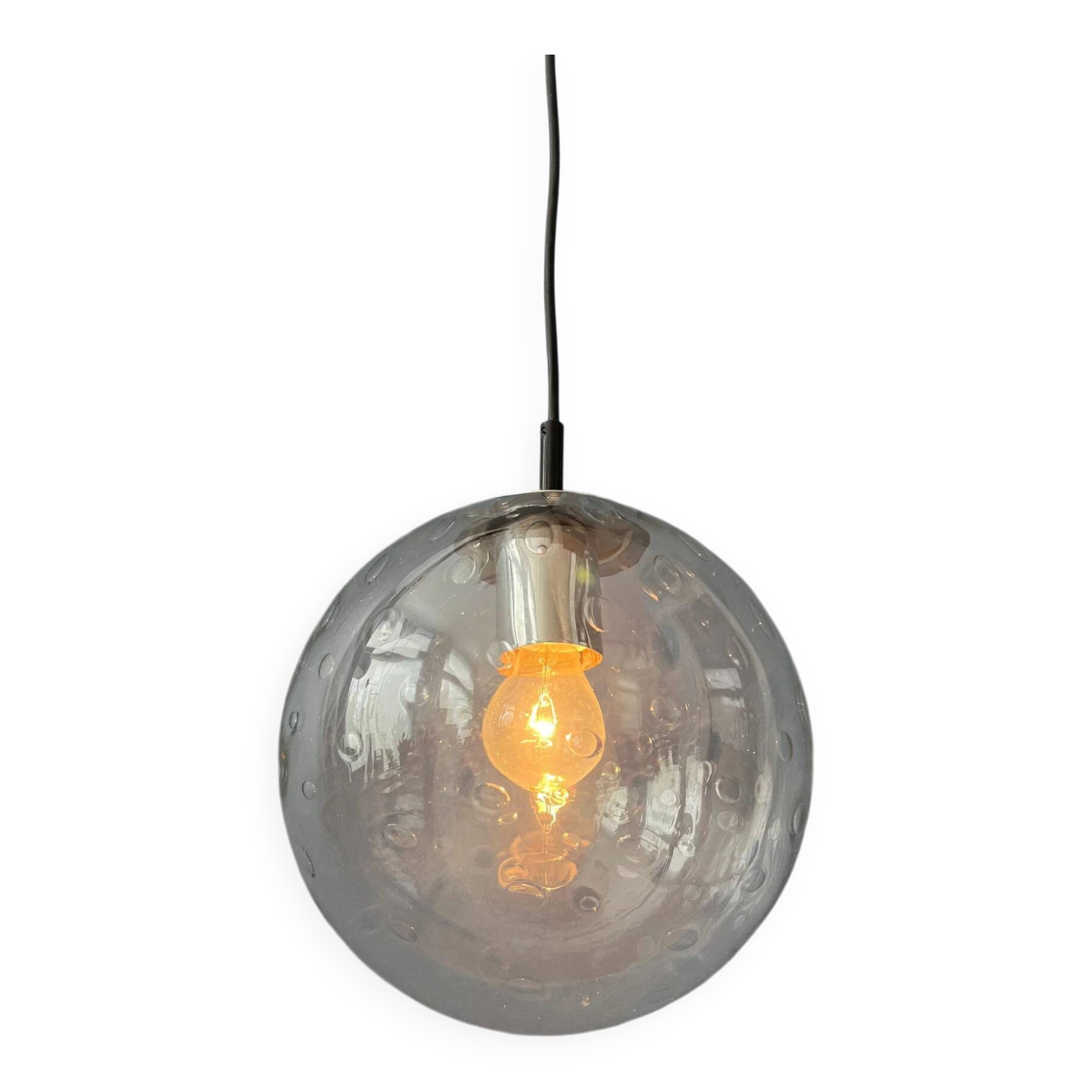 Suspension vintage en verre grainé Raak