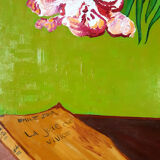 Oil on canvas still life with flowers
