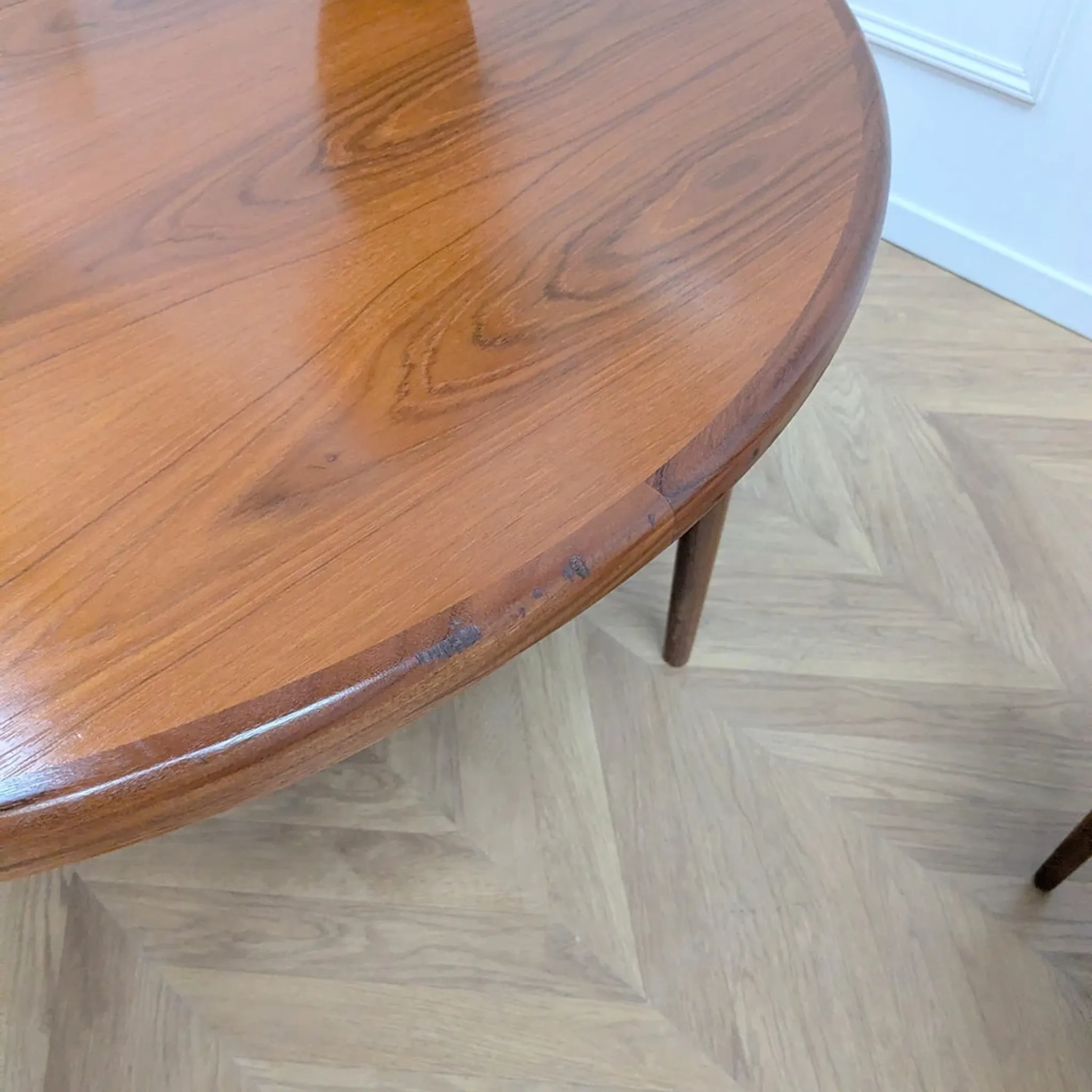 Table ronde G Plan teck scandinave extensible