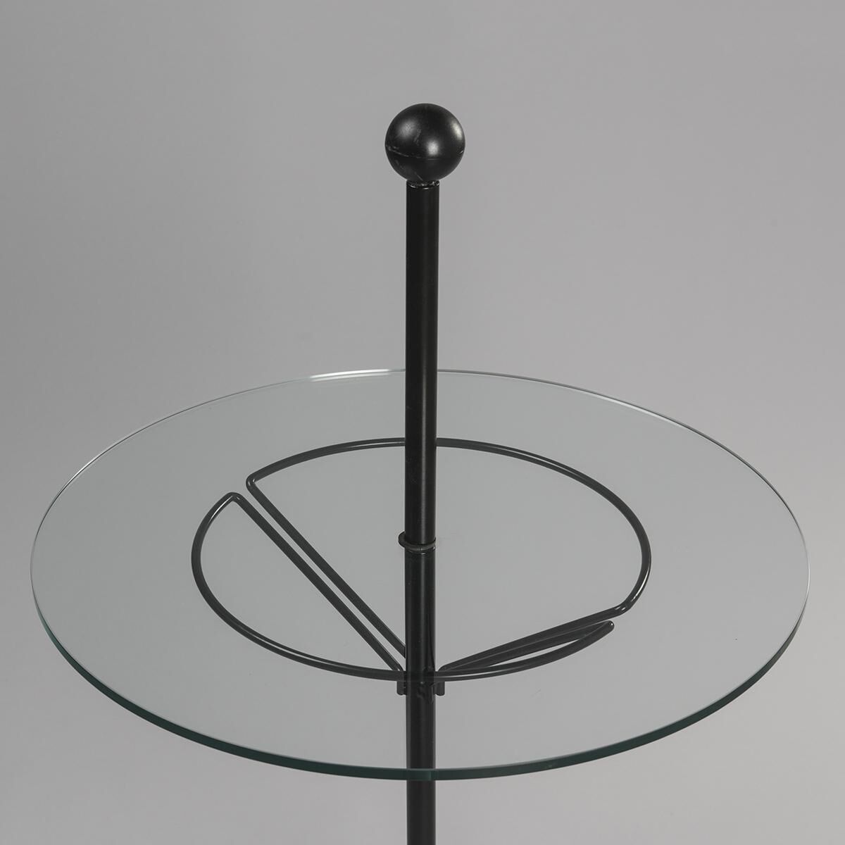 Side table in steel and glass, circa 1980