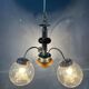 Vintage transparent glass chandelier from Murano with a chrome structure.