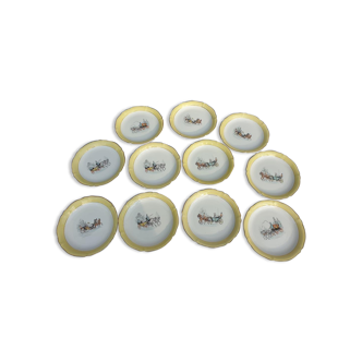 Series 11 plates stagecoach Céranord St Amand vintage 1960