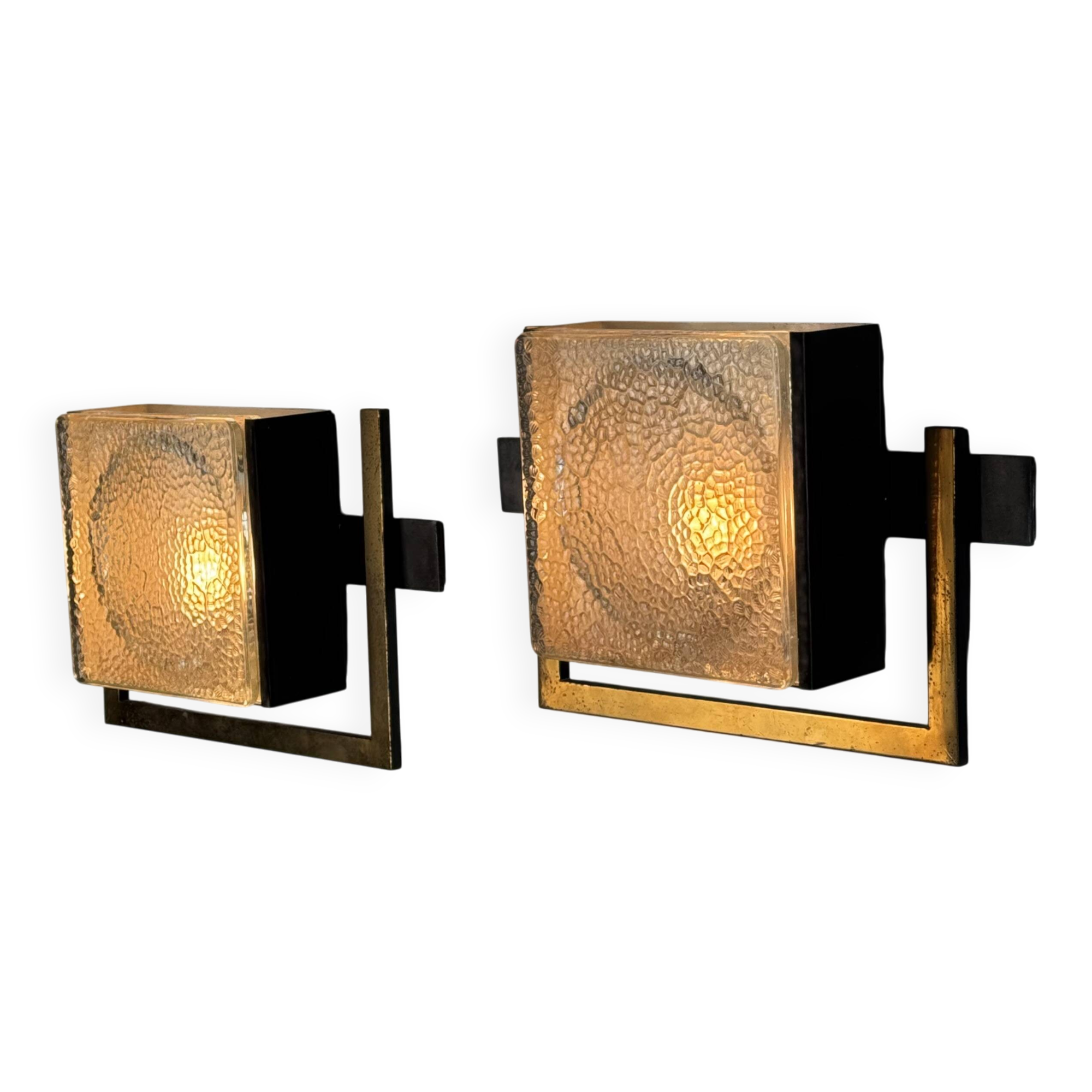 Pair of Wall Lights by Jacques Adnet, From the Nevada line, France 50s