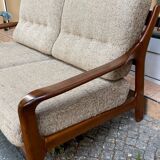 Teak and two-seater wool sofa from the 60s