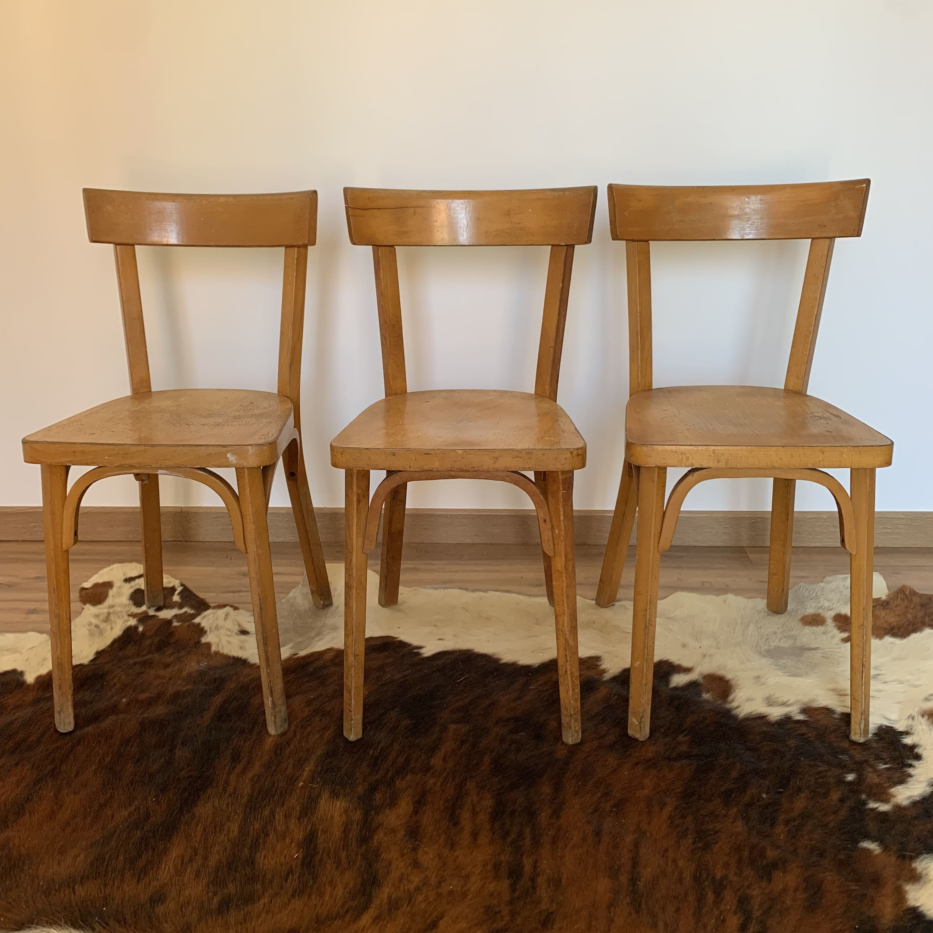 Set of three Baumann chairs