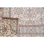 Vintage Turkish Hand-Knotted Wool Cotton Beige Area Rug 202x322