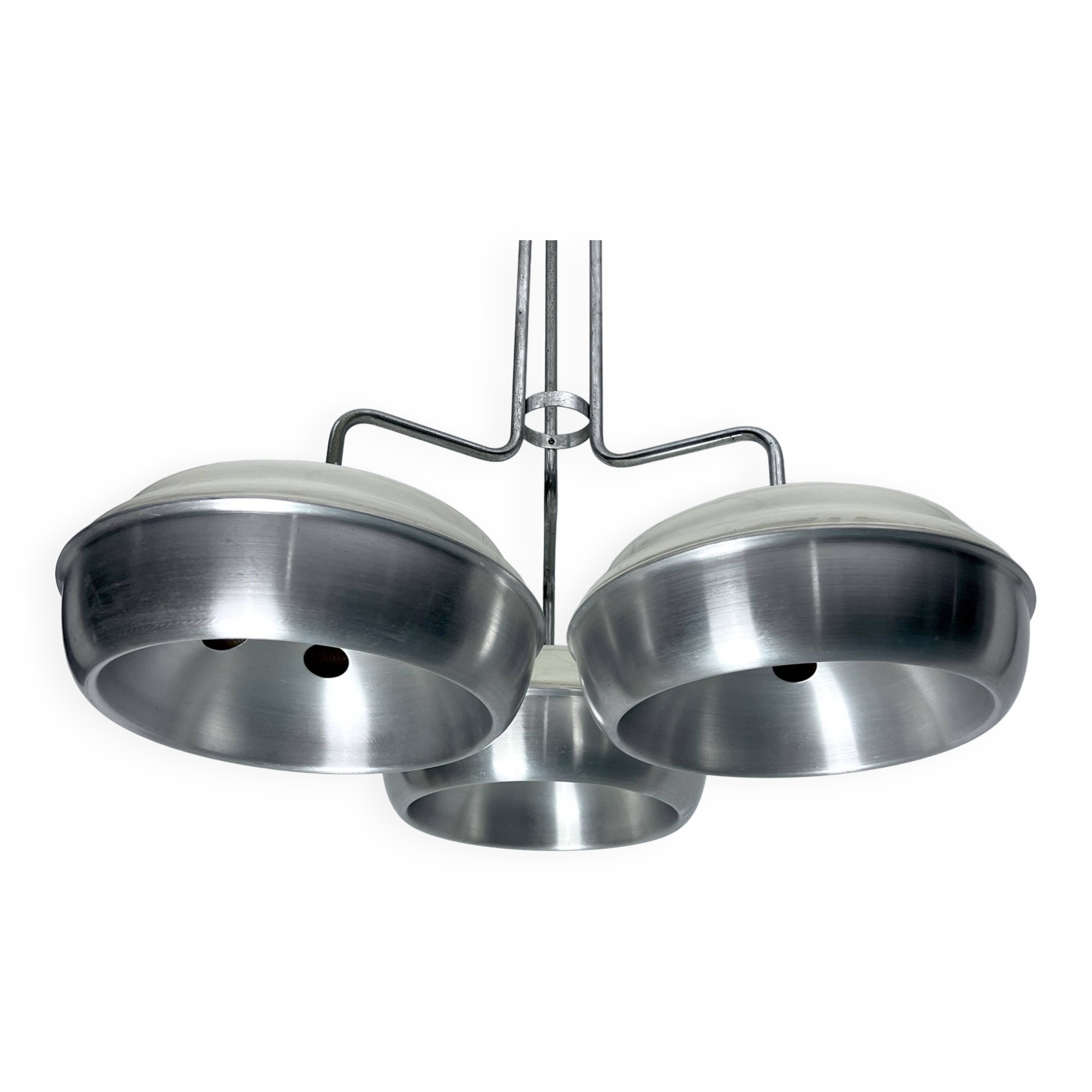 Space Age, Large metal and plastic chandelier by Studioluce. Italy 1970s