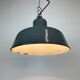 Industrial grey enamel pendant lamp from siemens, 1950s