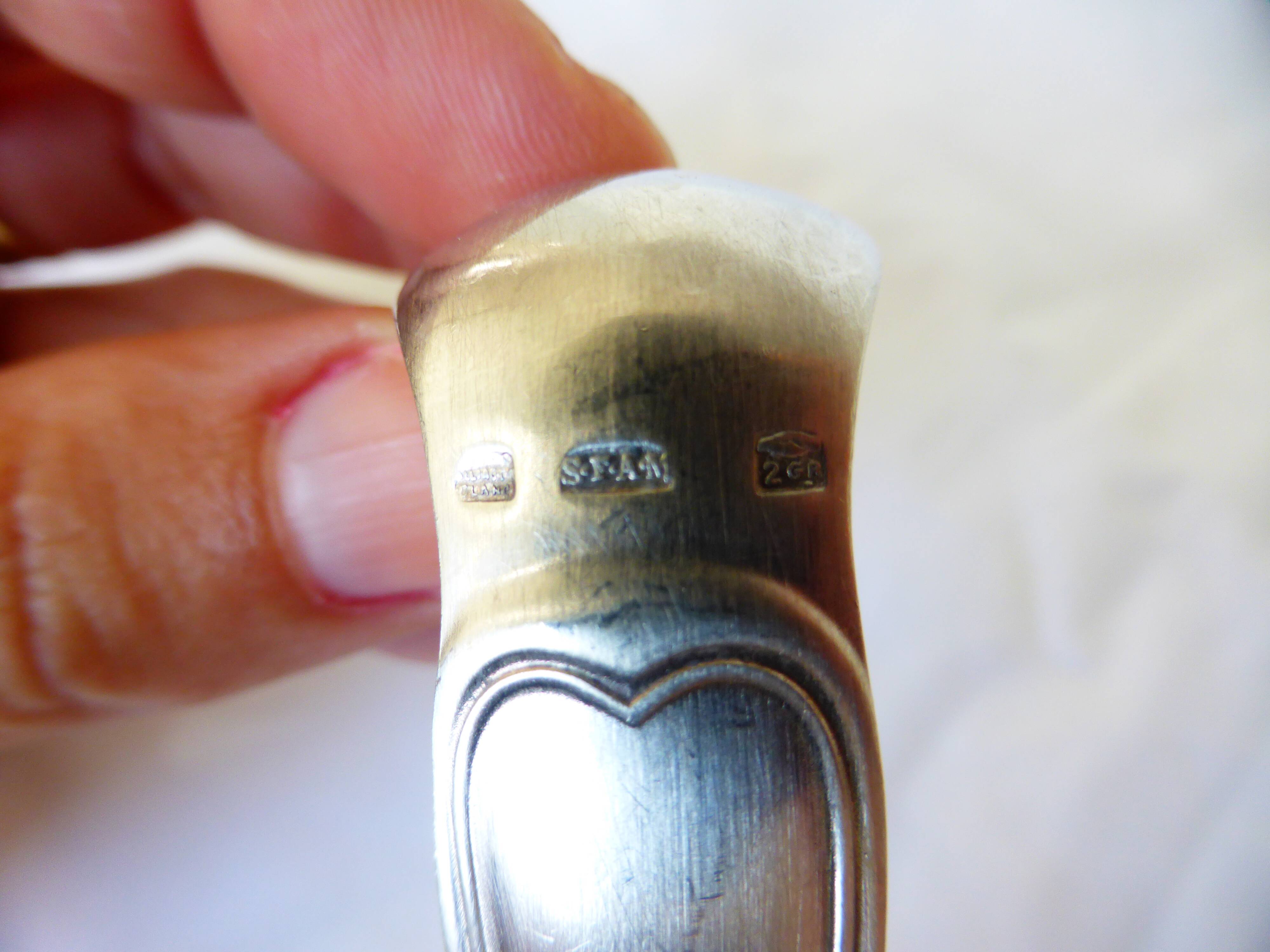 Silver-plated metal sugar tongs SFAM vintage 220671