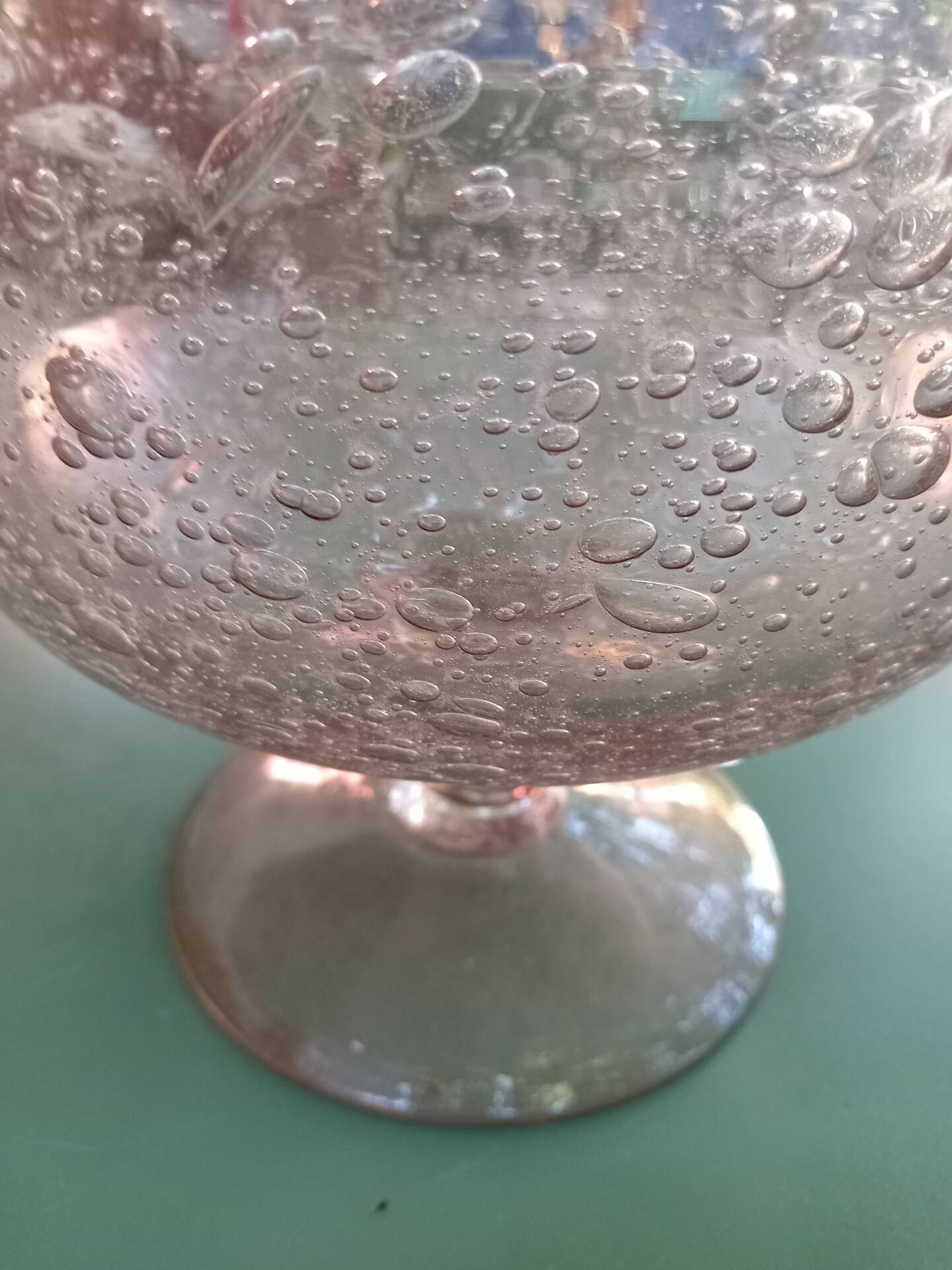 Blown glass salad bowl