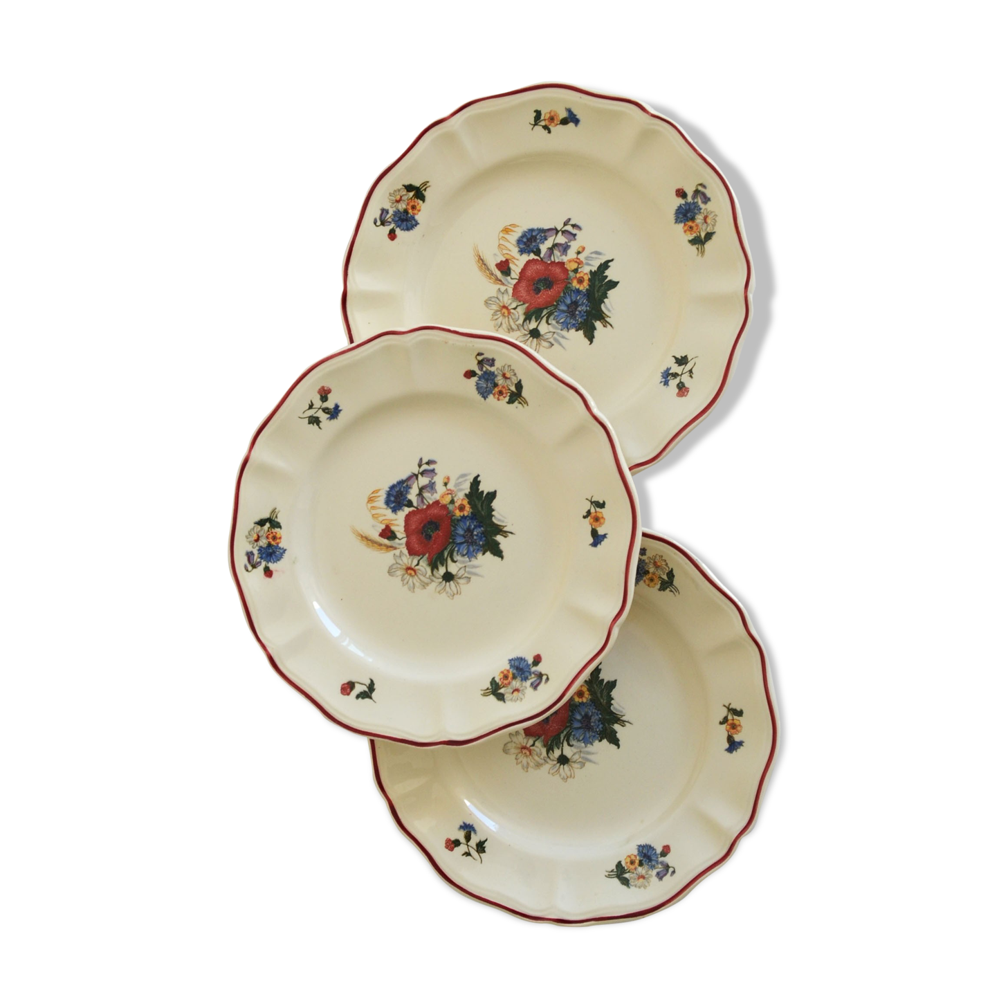 3 dessert plates Agreste de Sarreguemines