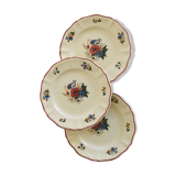 3 assiettes à dessert Agreste de Sarreguemines