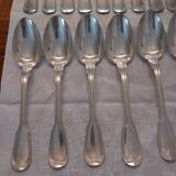 Cutlery set 37 pieces, silver metal