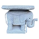 Wicker elephant side table