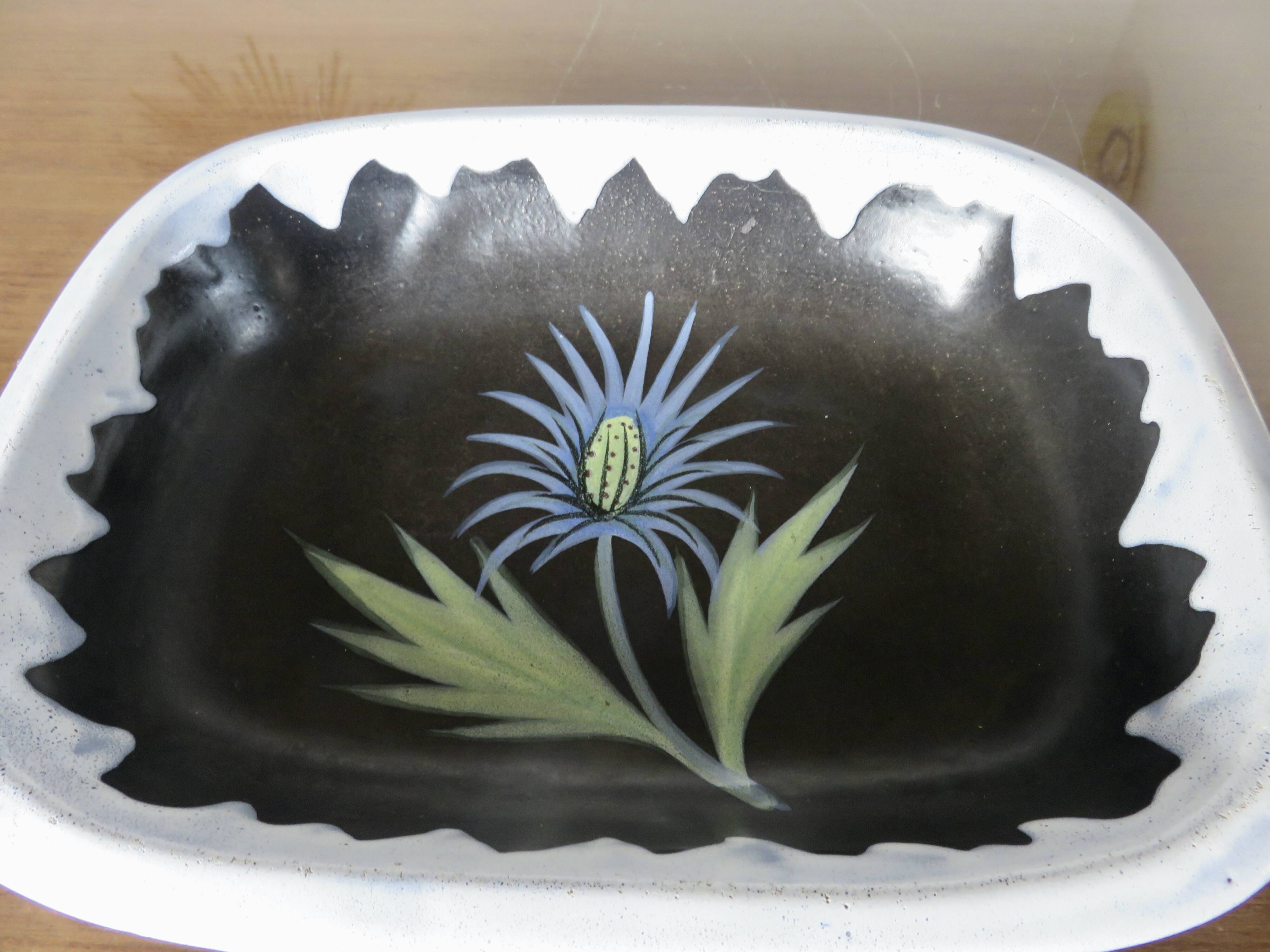 Set of 2 "Gabriel Fourmaintraux" ceramic dishes, 50s-60s