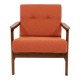 Fauteuil vintage avec coussins orange papaye, Pologne, 1960