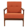 Fauteuil vintage avec coussins orange papaye, Pologne, 1960