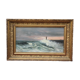 Sea painting "Marine, lighthouse in the storm, oil on canvas, late 19th century