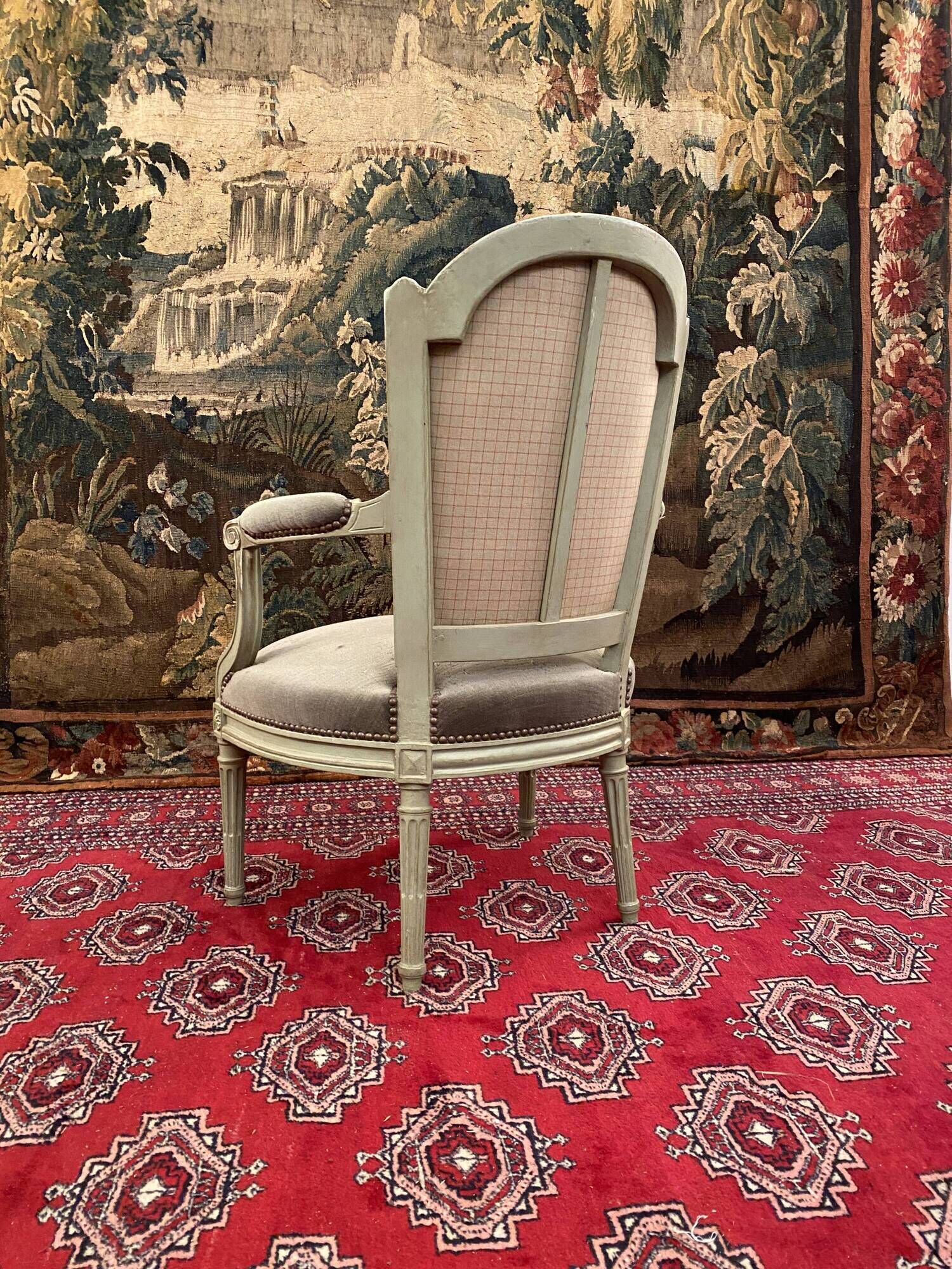Louis XVI-era armchair Stamp Nicolas Denis Delaisement 18th century