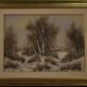 Italian winter landscape painting oil on canvas
