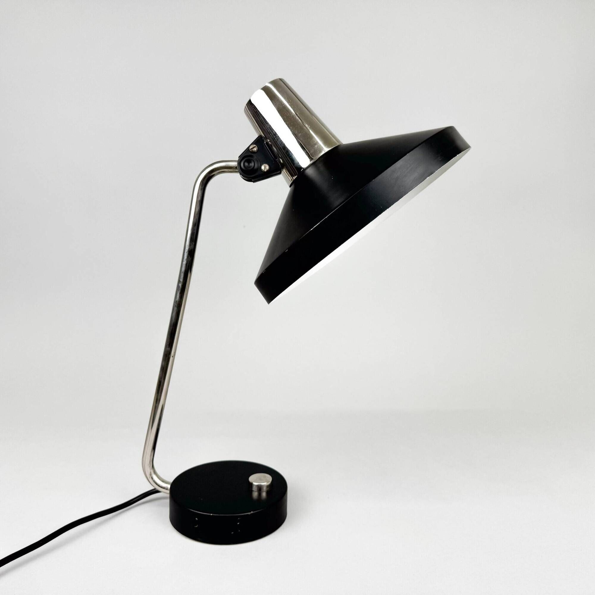 Mid Century Chrome & Metal Adjustable Table Lamp, 1970s