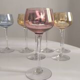 Set of 6 Alsace iridescent crystal glasses