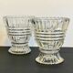 Paire vases géométriques semi-cristal vintage
