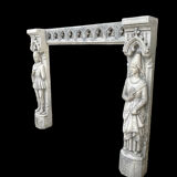 Neo-Gothic stone fireplace